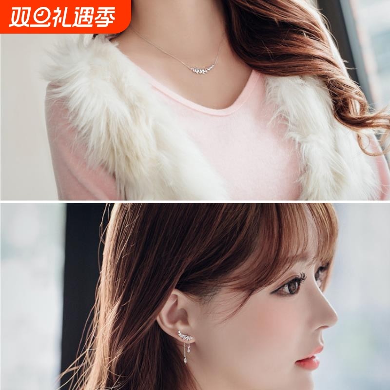 925纯银耳钉批发 长款天使流苏耳钉 女 韩版时尚纯银耳饰