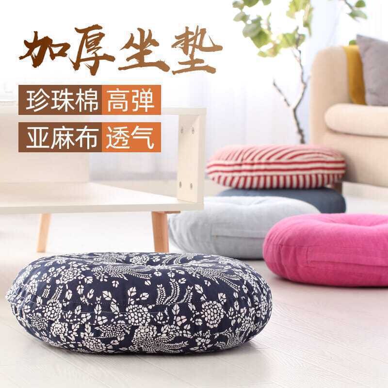 飘窗瑜伽地板大号亚麻蒲团坐垫加厚圆形布艺阳台日式榻榻米打坐垫