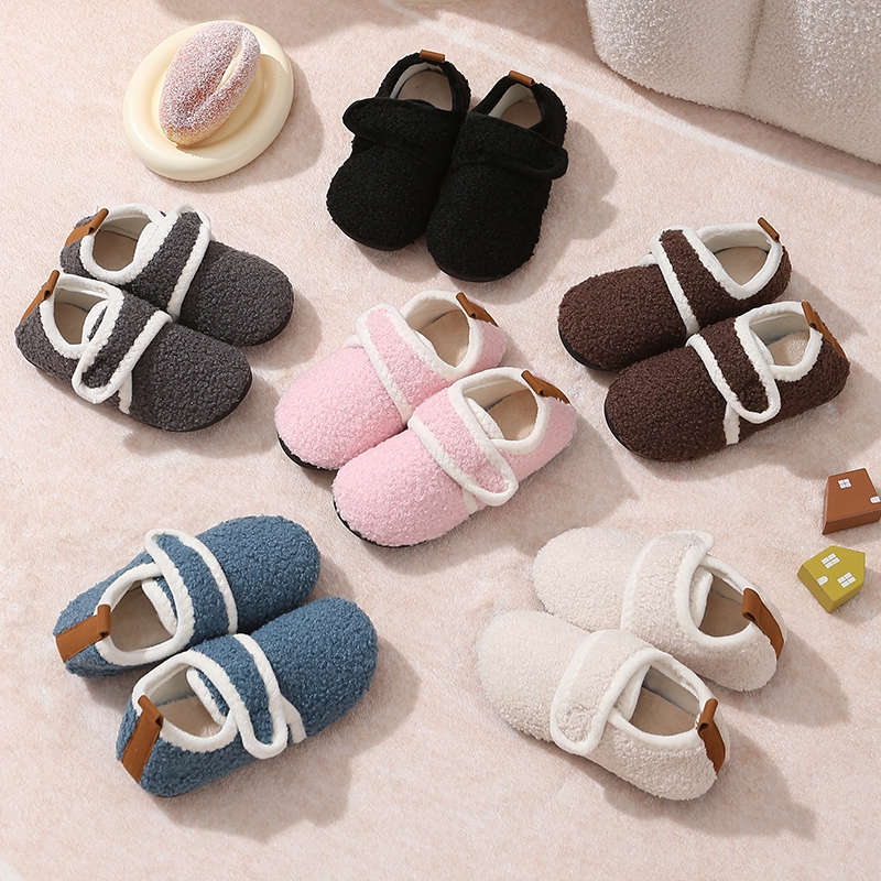 秋冬宝宝地板鞋加绒防滑加厚底袜子鞋男女童室内外居家亲肤儿童鞋