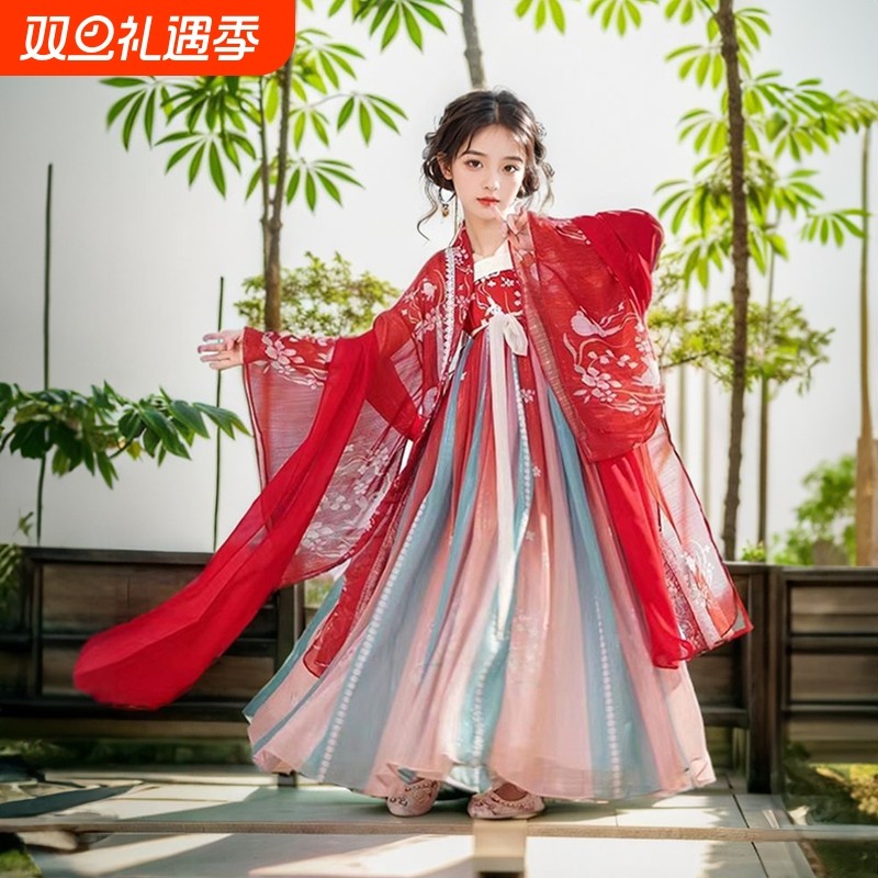 女童汉服儿童秋季中国风唐装夏季小女孩2025新款连衣裙秋款超仙裙
