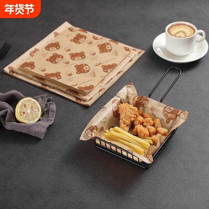 食品级防油纸垫纸烘焙吸油纸炸鸡薯条炸蓝卡通小熊垫盘纸三明治纸,厨房/烹饪用具,烘焙用纸,淘宝优惠券,粉丝福利购,淘宝优惠卷