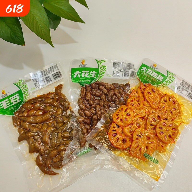 章鸭子花生毛豆卤味水煮香辣开袋即食下酒菜解馋零食小吃新鲜辣味