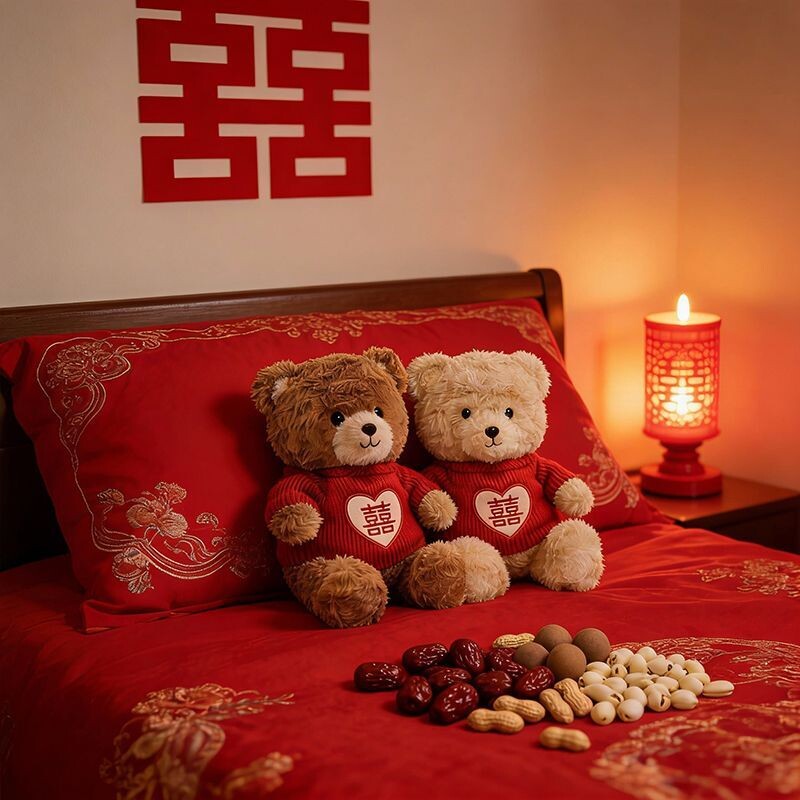 新人婚房结婚礼物压床娃娃超萌婚庆高档房间布置装饰公仔喜娃一对
