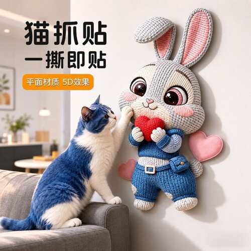5D猫抓板耐磨立式贴【千人购买】