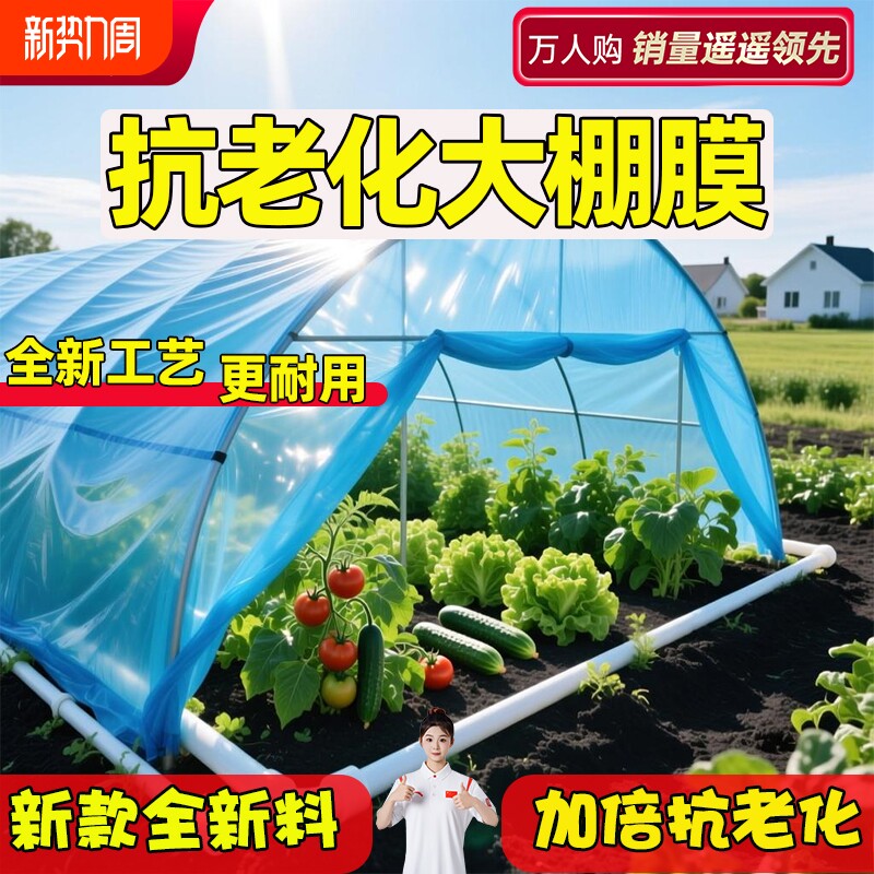 抗老化大棚膜尼龙膜透光塑料膜加厚农用薄膜保温塑料布蓝色无滴膜