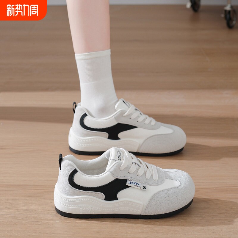 热风新女鞋2026新款春季低帮软底运动鞋圆头德训鞋巨好看帆布鞋学