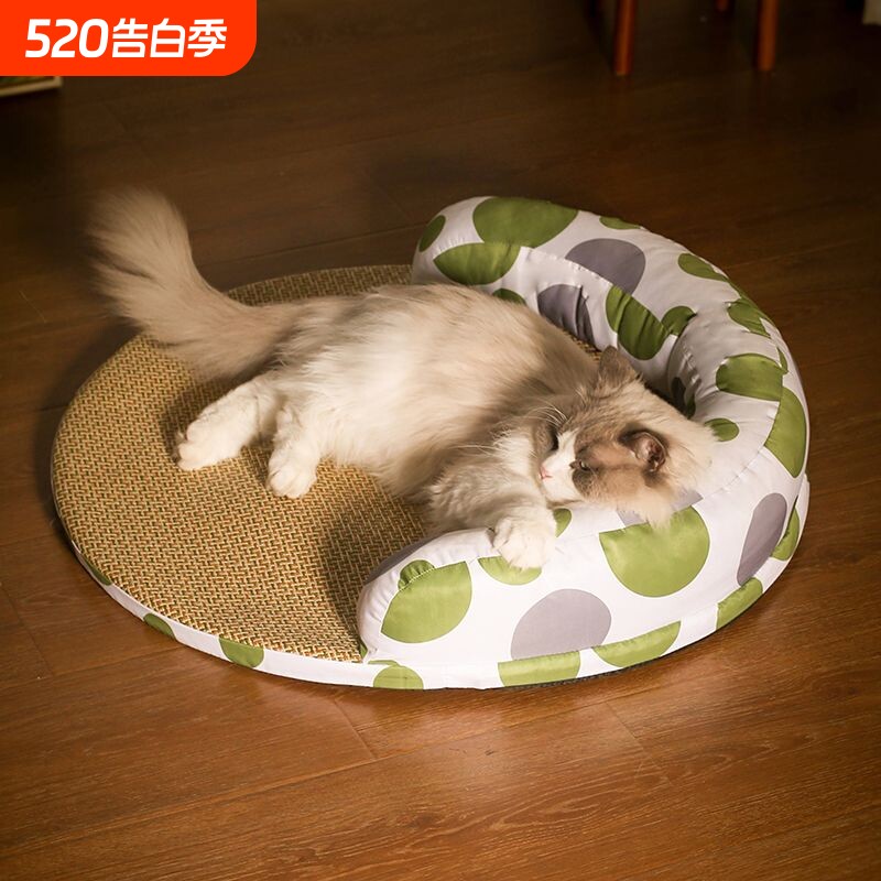 夏天凉席猫窝四季通用猫咪床垫子夏季睡觉用宠物狗狗沙发睡垫用品