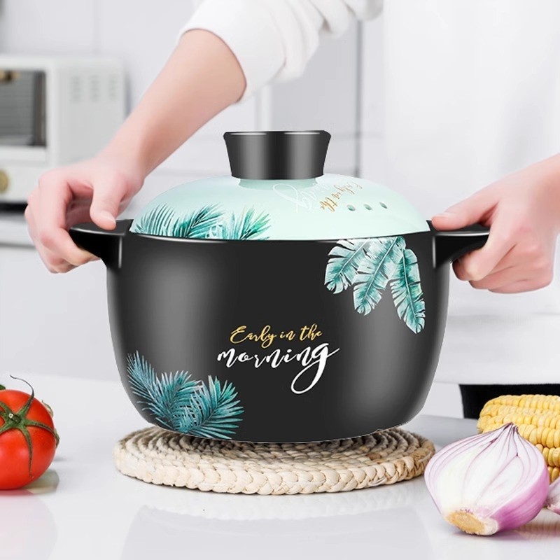 砂锅炖锅家用耐高温陶瓷煲汤锅干烧不裂专用汤沙锅电磁炉锂辉石