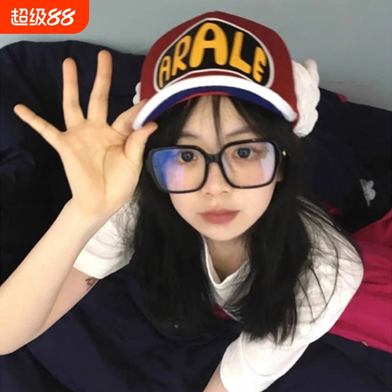 可爱阿拉蕾帽子红色棒球帽大头围学生女生漫展cosplay天使翅膀帽