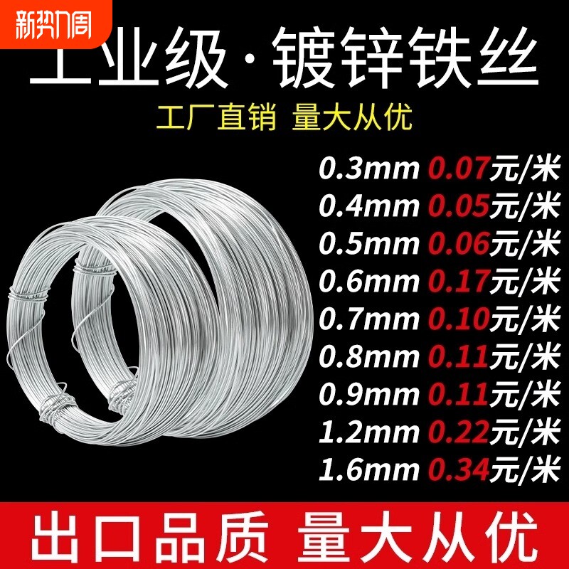 铁丝线镀锌铁丝diy手工细铁丝扎线软陶泥塑骨架花材料家用钢丝绳