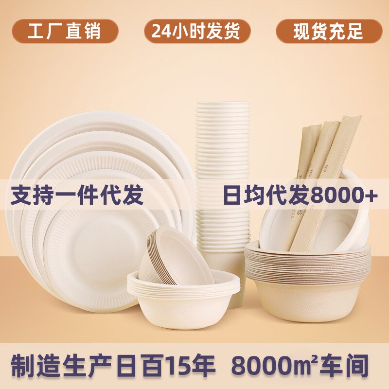 双鱼一次性纸盘子手工手绘画涂鸦纸盘蛋糕盘可降解餐具批发烧烤