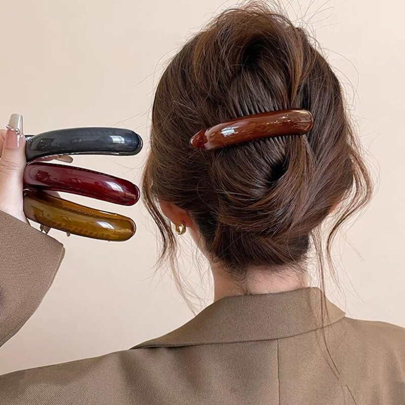 韩系盘发马尾扣扭扭夹发夹女2025新款高端高级感秋冬一字抓夹发卡