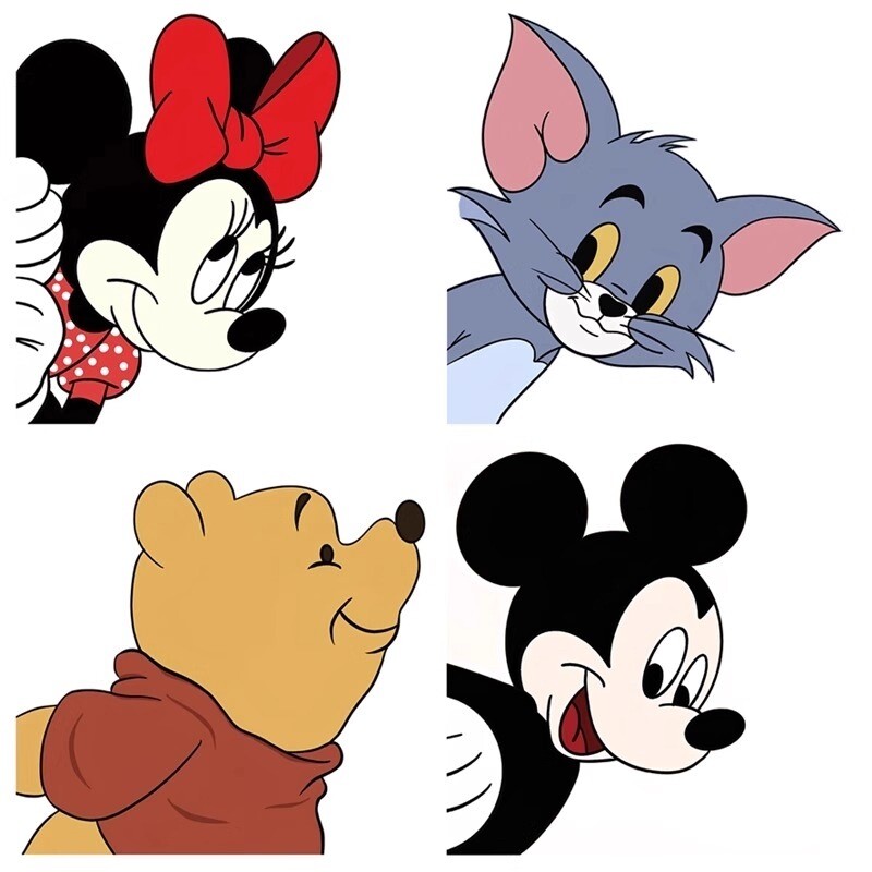 防水米老鼠可爱米奇墙贴卡通情侣贴纸门自粘贴卫生间猫和老鼠动漫