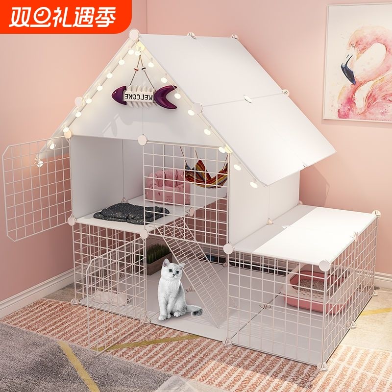 猫笼子别墅超大自由空间带厕所猫屋猫舍可放猫砂盆猫咪窝豪华三层
