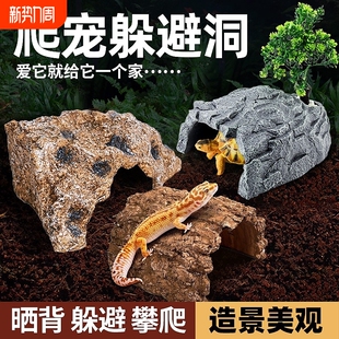 陆龟躲避洞穴躲避屋豹纹守宫黄缘造景小大乌龟晒台爬台爬宠乌龟窝