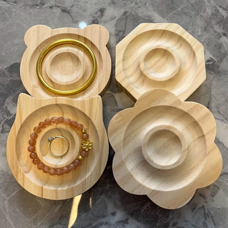 木制手链首饰串珠设计盘展示盘手工diy展示收纳珠子托盘实木木头