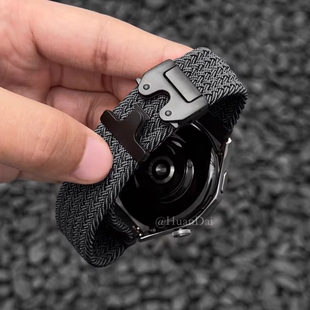 适用于gt6华为watch5表带手表尼龙编织降落伞扣gt5/4专用/4运动透气男款3pro系列配件智能表荣耀22mm腕带黑色