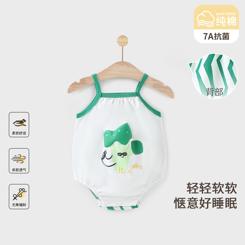 夏季包屁衣婴儿纯棉新生儿三角无袖薄款哈衣女宝宝吊带背心连体衣