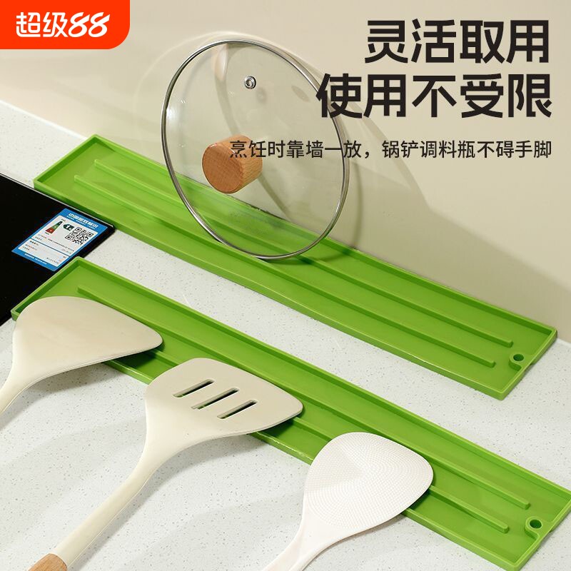 硅胶锅盖收纳垫厨房台面灶台锅铲菜板多功能收纳置物垫防滑沥水垫图片
