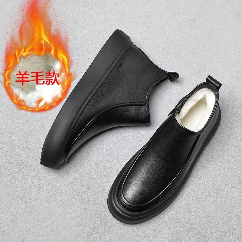 【100%真皮】男鞋2025男士马丁靴拉链休闲皮鞋高帮中帮防臭增高