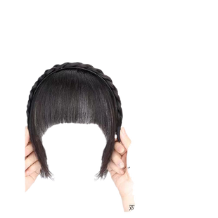 遮白发发箍鱼骨辫假发刘海一体增高颅顶有无鬓角麻花辫子外出发饰