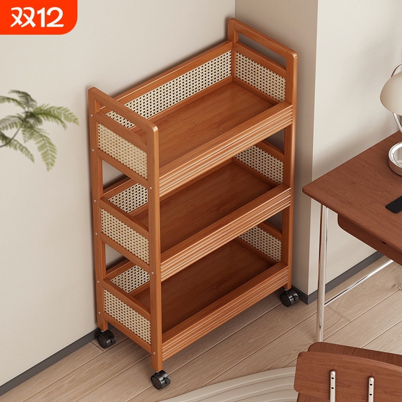 可移动小推车置物架楚骏中古楠竹