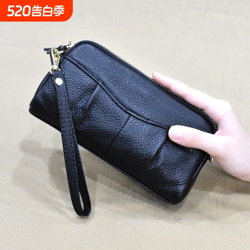 手拿包女式小手包2026新款真皮质感抓包褶皱零钱手机包大容量女包