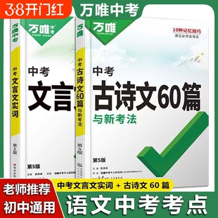 万唯中考文言文实词迁移训练书古诗文60篇初中文言文词典中考初中名著阅读语文复习资料七年级八九年级文言文实词虚词研究教辅书