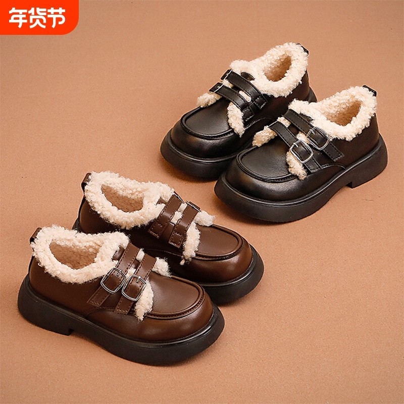 女童皮鞋冬款2025潮牌新款儿童二棉豆豆鞋小女孩公主加绒棉鞋软底,童鞋/婴儿鞋/亲子鞋,皮鞋,淘宝优惠券,粉丝福利购,淘宝优惠卷