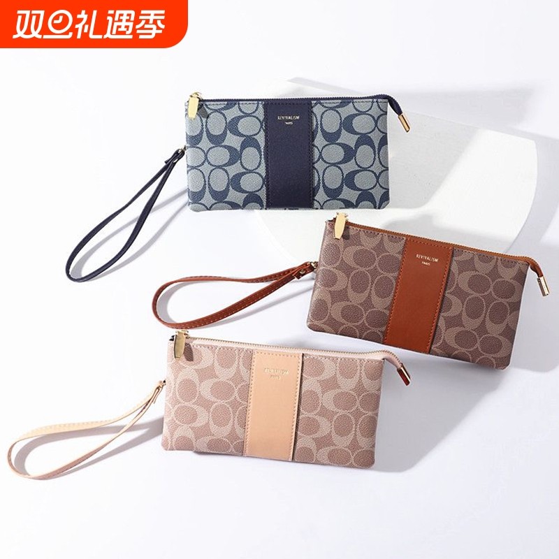 高档女士简约手拿包超轻迷你手机包时尚多卡位大容量软皮零钱包男