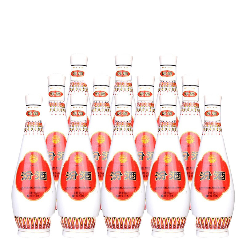 乳玻汾酒48度475ml整箱12瓶清香型白酒粮食酒山西杏花村纯粮高粱