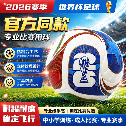 2026美加墨世界杯同款儿童小学生比赛足球4号5号pu纪念热粘合专业