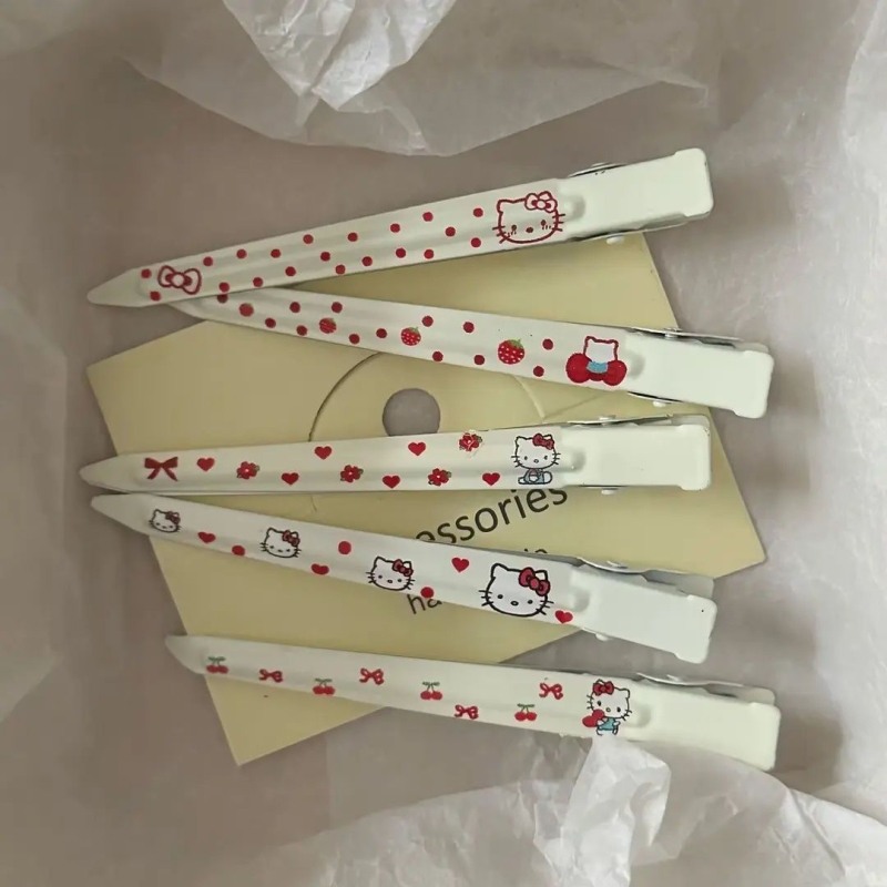 可爱甜美kt猫无痕鸭嘴爆款发夹洗脸夹碎发碎发一字高颜值刘海发卡