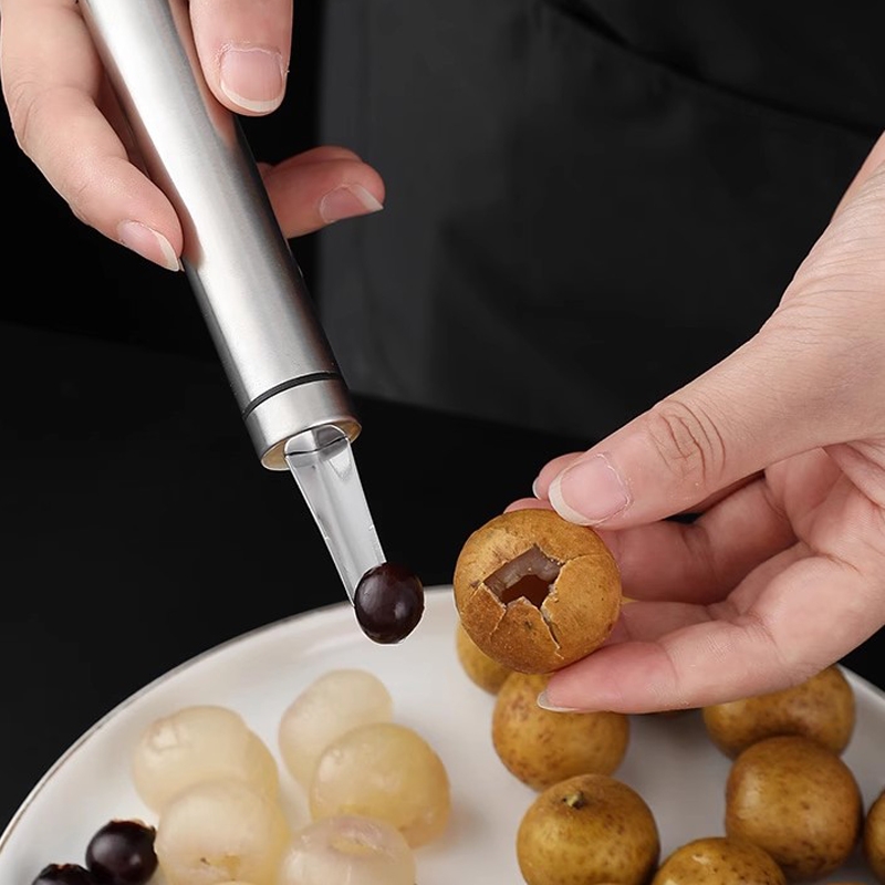 不锈钢挖龙眼肉工具桂圆剥壳器取肉工具家用龙眼荔枝去核刀果核