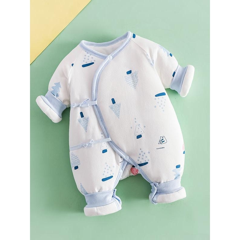 童泰宝贝冬季新生婴儿衣服150g加厚连体衣0-6月宝宝52码冬装外出