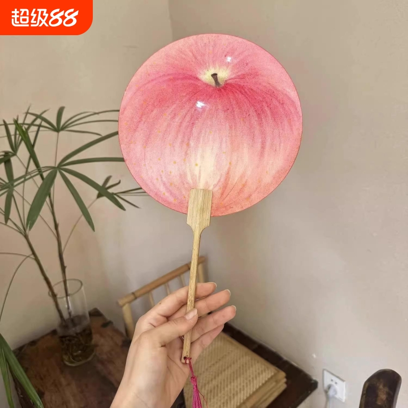 苹果扇子蒲扇随身女小夏天携带便携手摇扇家用高颜值学生2025新款
