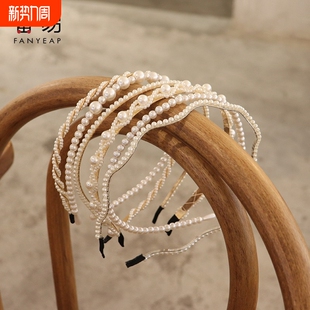 外出百 仙森系头箍仙气发卡发捆气质仿珍珠夏季 发箍 珍珠A1vo001