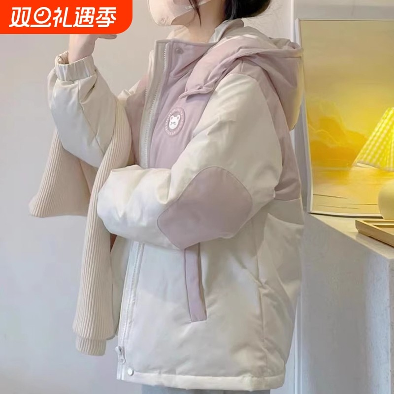 户外时尚小个子羽绒服女2025新款冬季加厚保暖棉服韩版百搭面包服