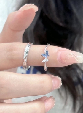 沧海蝴蝶情侣对戒小众设计感