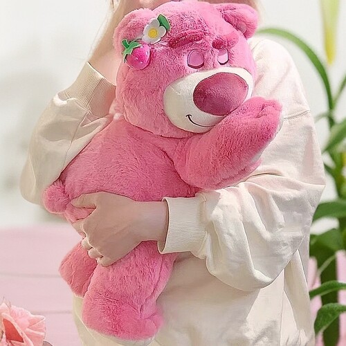 趴姿草莓熊玩偶睡觉抱枕抱抱熊毛绒公仔布娃娃520情人节礼物女生