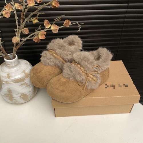 意尔康心选厚底一脚蹬增高毛毛勃肯鞋子女冬季加绒保暖毛绒2025新