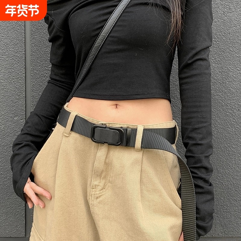 尼龙帆布自动休闲时尚百搭女士皮带加厚加长学生军训裤带腰带2026,服饰配件/皮带/帽子/围巾,腰带/皮带/腰链,淘宝优惠券,粉丝福利购,淘宝优惠卷