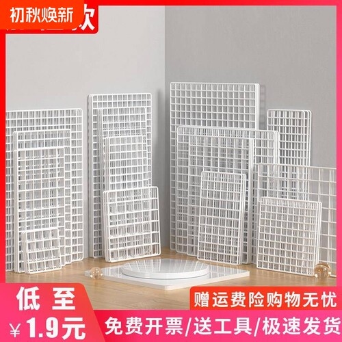 白色加粗铁丝网格防护围栏 鸡笼隔离网片铁艺配件