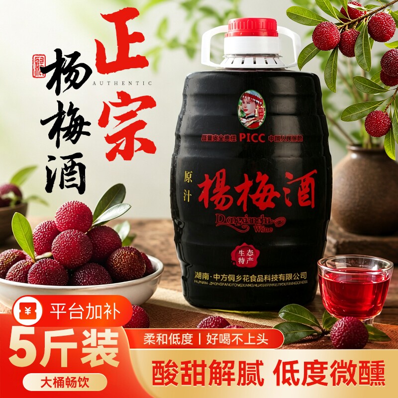 洞乡花靖州正宗杨梅酒12度梅子酒原浆农家酿制微醺果酒低度甜酒