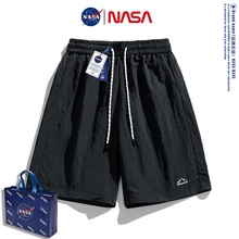 男女同款 夏季 潮牌宽松休闲大裤 衩情侣速干五分裤 NASA联名冰丝短裤