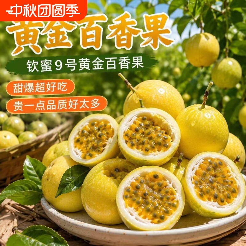 净重2.5斤！黄金百香果钦蜜9号单果45~60g