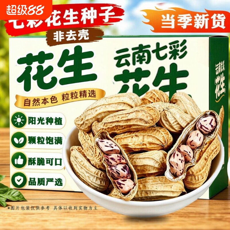 2026新货七彩花生晒干带壳图片