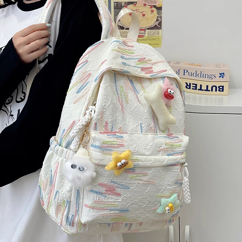 书包初中生高颜值设计感高中生小学生双肩包小众女大学生背包简约
