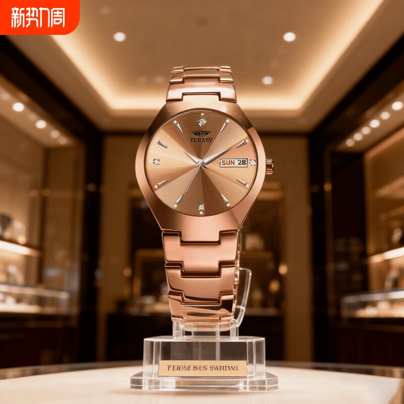 男款商务防水石英腕表镂空男士手表男正品名牌全自动非机械表钢带