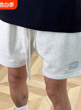 夏季美式休闲刺绣运动短裤男女篮球三四分裤卫裤子黑色灰色白色